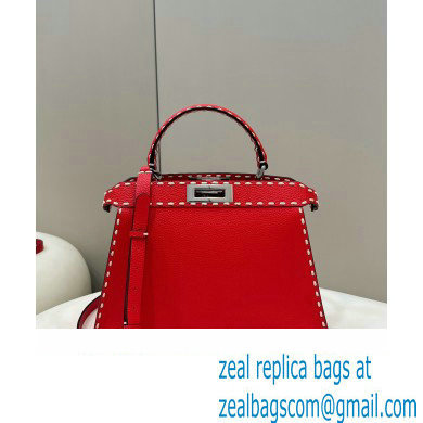 Fendi Peekaboo ISeeU Medium Bag Red Selleria with topstitches 2024