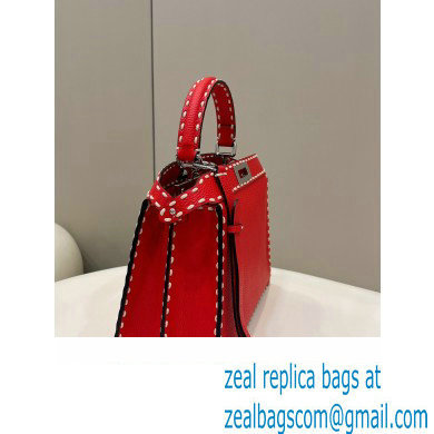 Fendi Peekaboo ISeeU Medium Bag Red Selleria with topstitches 2024