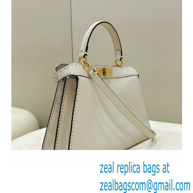 Fendi Peekaboo ISeeU Medium Bag White Selleria with oversized topstitching 2024