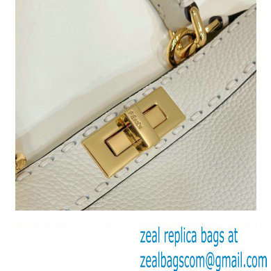 Fendi Peekaboo ISeeU Medium Bag White Selleria with oversized topstitching 2024