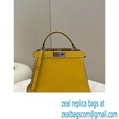 Fendi Peekaboo ISeeU Medium Bag Yellow Selleria with topstitches 2024