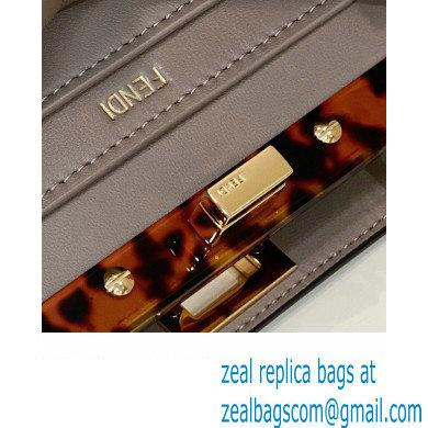 Fendi Peekaboo ISeeU Petite Bag in nappa Leather Gray 2024