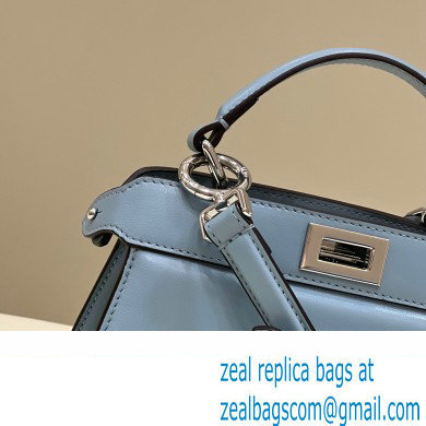 Fendi Peekaboo ISeeU Petite Bag in nappa Leather Light Blue 2024