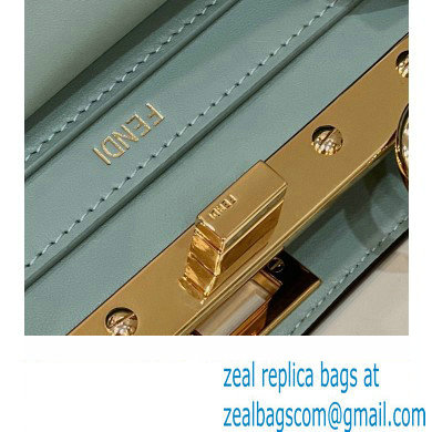 Fendi Peekaboo ISeeU Petite Bag in nappa Leather Light Green 2024