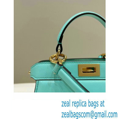 Fendi Peekaboo ISeeU Petite Bag in nappa Leather Turquoise Green 2024
