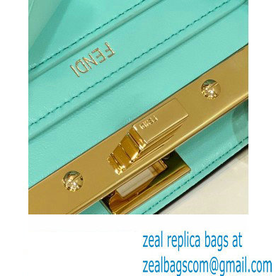 Fendi Peekaboo ISeeU Petite Bag in nappa Leather Turquoise Green 2024