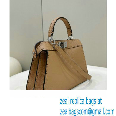 Fendi Peekaboo ISeeU Small Bag Beige Selleria with 556 hand-sewn stitches 2024