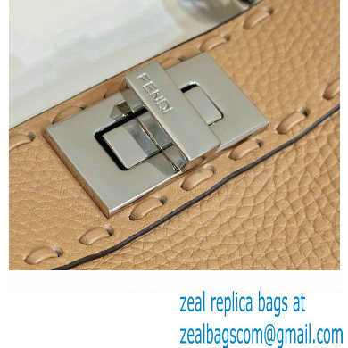 Fendi Peekaboo ISeeU Small Bag Beige Selleria with 556 hand-sewn stitches 2024