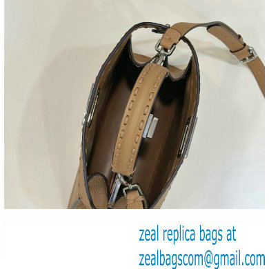 Fendi Peekaboo ISeeU Small Bag Beige Selleria with 556 hand-sewn stitches 2024
