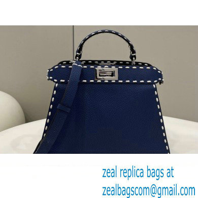 Fendi Peekaboo ISeeU Small Bag Blue Selleria with topstitches 2024