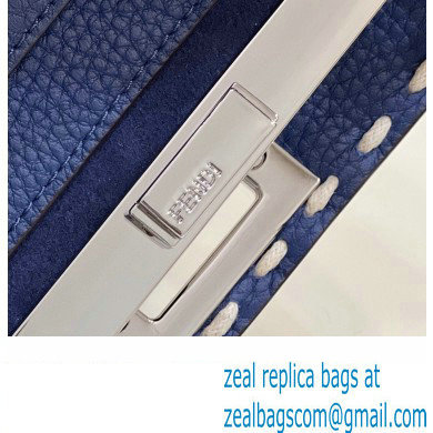 Fendi Peekaboo ISeeU Small Bag Blue Selleria with topstitches 2024
