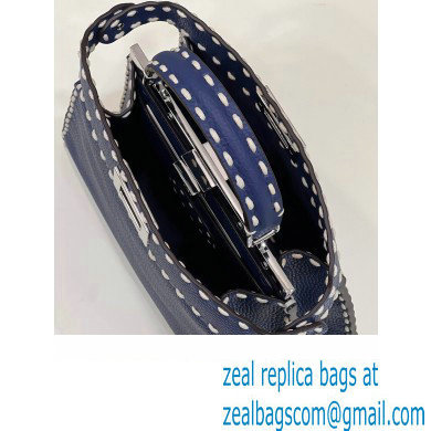 Fendi Peekaboo ISeeU Small Bag Blue Selleria with topstitches 2024