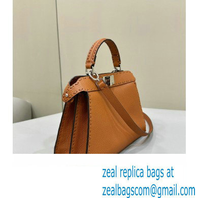 Fendi Peekaboo ISeeU Small Bag Brown Selleria with 556 hand-sewn stitches 2024