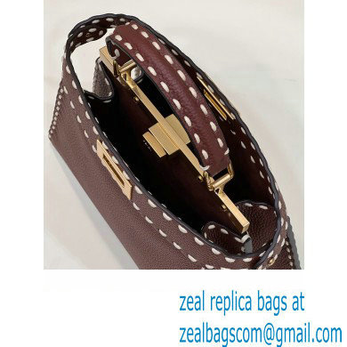 Fendi Peekaboo ISeeU Small Bag Coffee Selleria with topstitches 2024