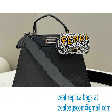Fendi Peekaboo ISeeU Small Bag Dark Gray Selleria with topstitches 2024