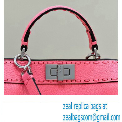 Fendi Peekaboo ISeeU Small Bag Pink Selleria with 556 hand-sewn stitches 2024