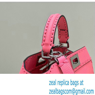 Fendi Peekaboo ISeeU Small Bag Pink Selleria with 556 hand-sewn stitches 2024