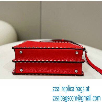 Fendi Peekaboo ISeeU Small Bag Red Selleria with topstitches 2024