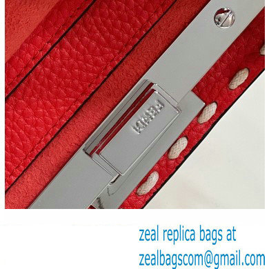 Fendi Peekaboo ISeeU Small Bag Red Selleria with topstitches 2024