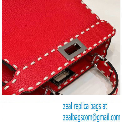 Fendi Peekaboo ISeeU Small Bag Red Selleria with topstitches 2024