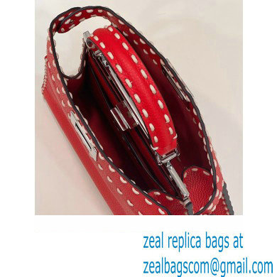 Fendi Peekaboo ISeeU Small Bag Red Selleria with topstitches 2024