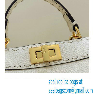 Fendi Peekaboo ISeeU Small Bag White Selleria with 556 hand-sewn stitches 2024
