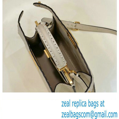 Fendi Peekaboo ISeeU Small Bag White Selleria with 556 hand-sewn stitches 2024