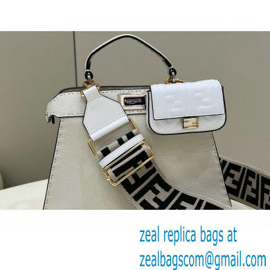 Fendi Peekaboo ISeeU Small Bag White Selleria with topstitches 2024