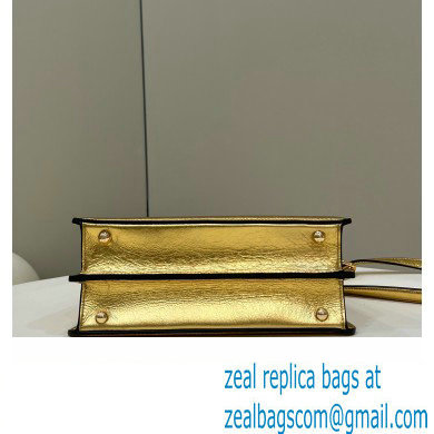 Fendi Peekaboo ISeeU Small Bag in nappa Leather Gold 2024
