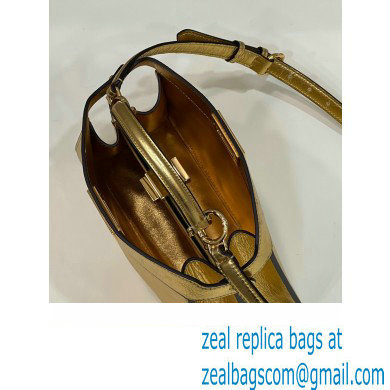 Fendi Peekaboo ISeeU Small Bag in nappa Leather Gold 2024