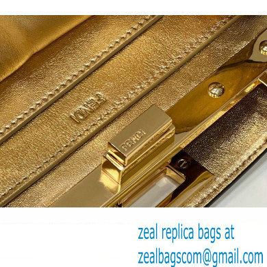 Fendi Peekaboo ISeeU Small Bag in nappa Leather Gold 2024