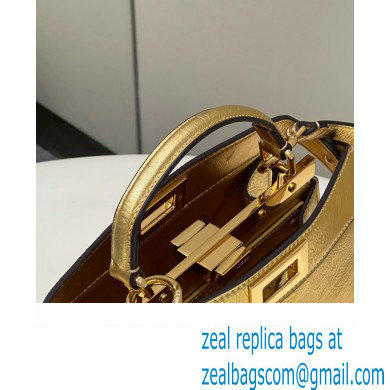 Fendi Peekaboo ISeeU Small Bag in nappa Leather Gold 2024