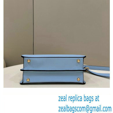 Fendi Peekaboo ISeeU Small Bag in nappa Leather Light Blue 2024