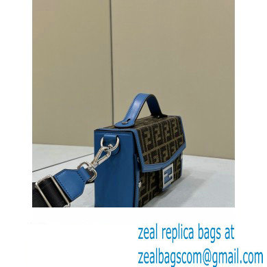 Fendi Soft Trunk Baguette Bag FF jacquard fabric Blue 2024