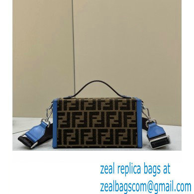 Fendi Soft Trunk Baguette Bag FF jacquard fabric Blue 2024