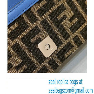 Fendi Soft Trunk Baguette Bag FF jacquard fabric Blue 2024