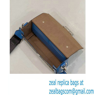 Fendi Soft Trunk Baguette Bag FF jacquard fabric Blue 2024
