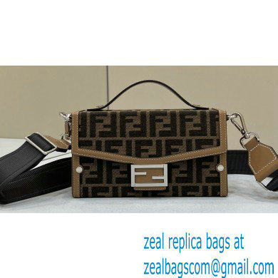 Fendi Soft Trunk Baguette Bag FF jacquard fabric Brown 2024