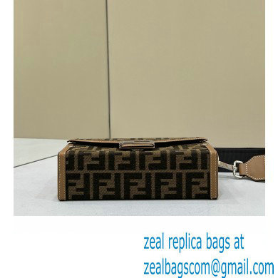Fendi Soft Trunk Baguette Bag FF jacquard fabric Brown 2024