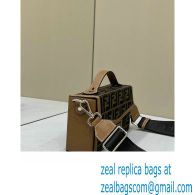 Fendi Soft Trunk Baguette Bag FF jacquard fabric Brown 2024