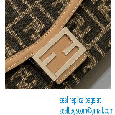 Fendi Soft Trunk Baguette Bag FF jacquard fabric Brown 2024