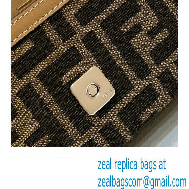 Fendi Soft Trunk Baguette Bag FF jacquard fabric Brown 2024