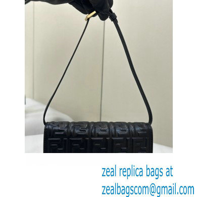 Fendi Wallet On Chain Baguette Bag in Black nappa leather 2024