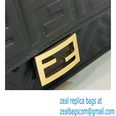 Fendi Wallet On Chain Baguette Bag in Black nappa leather 2024