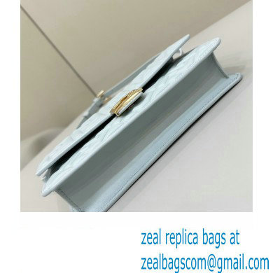 Fendi Wallet On Chain Baguette Bag in Light blue nappa leather 2024