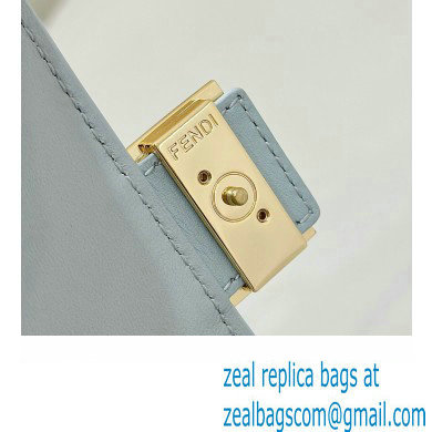 Fendi Wallet On Chain Baguette Bag in Light blue nappa leather 2024