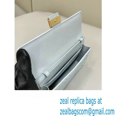 Fendi Wallet On Chain Baguette Bag in Light blue nappa leather 2024