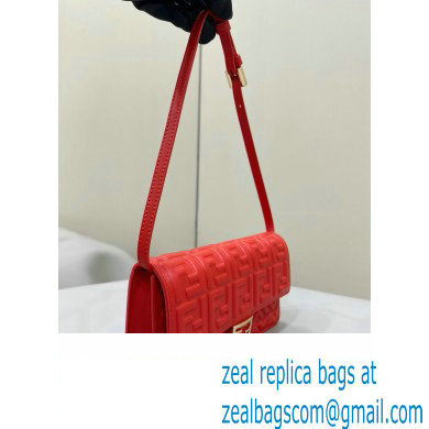 Fendi Wallet On Chain Baguette Bag in Red nappa leather 2024