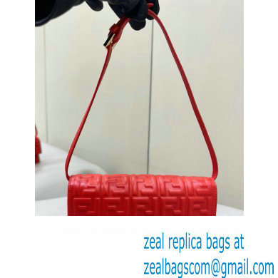 Fendi Wallet On Chain Baguette Bag in Red nappa leather 2024