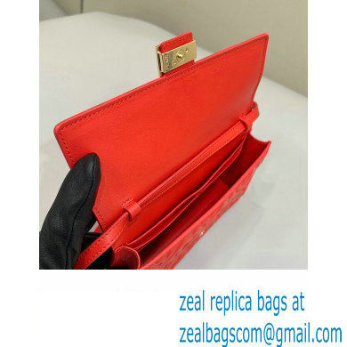 Fendi Wallet On Chain Baguette Bag in Red nappa leather 2024